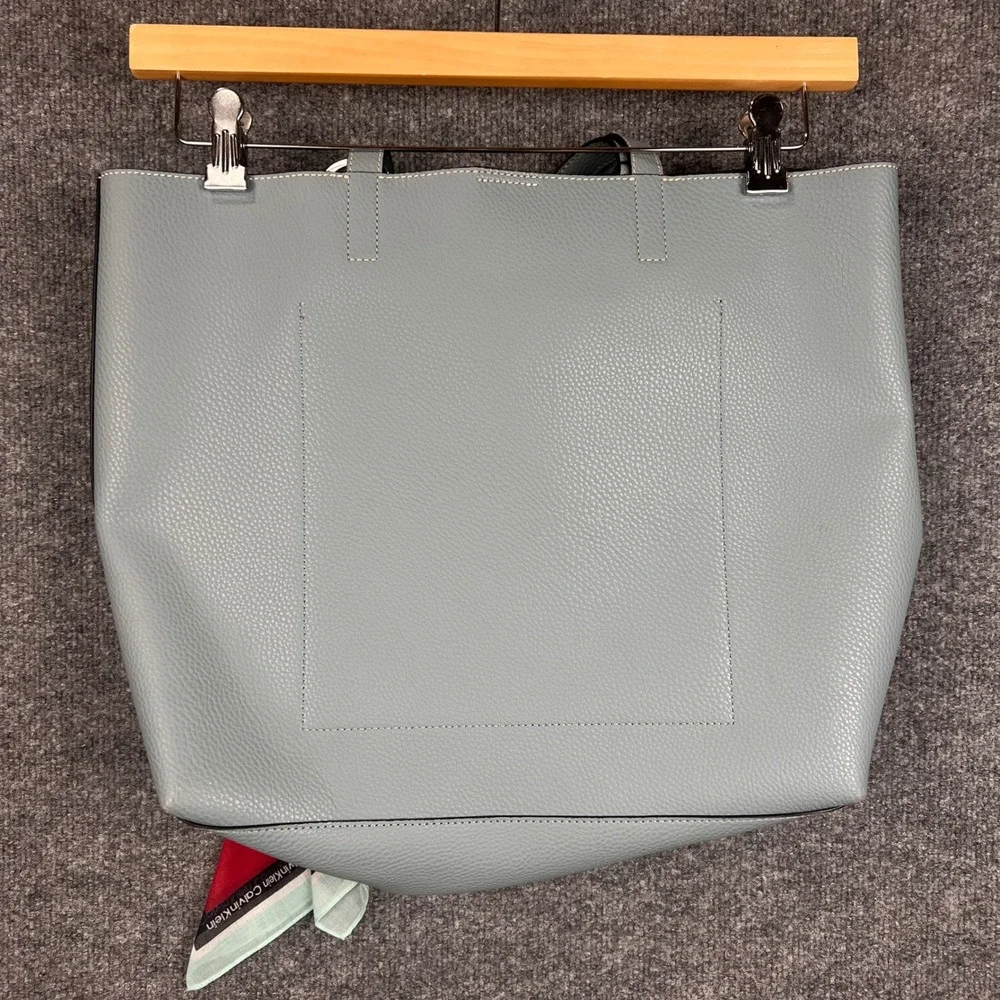 NEW $168 Calvin Klein Rachel Vegan Leather Novelty Tote Bag‎ Blue Shoulder bag - Picture 6 of 8